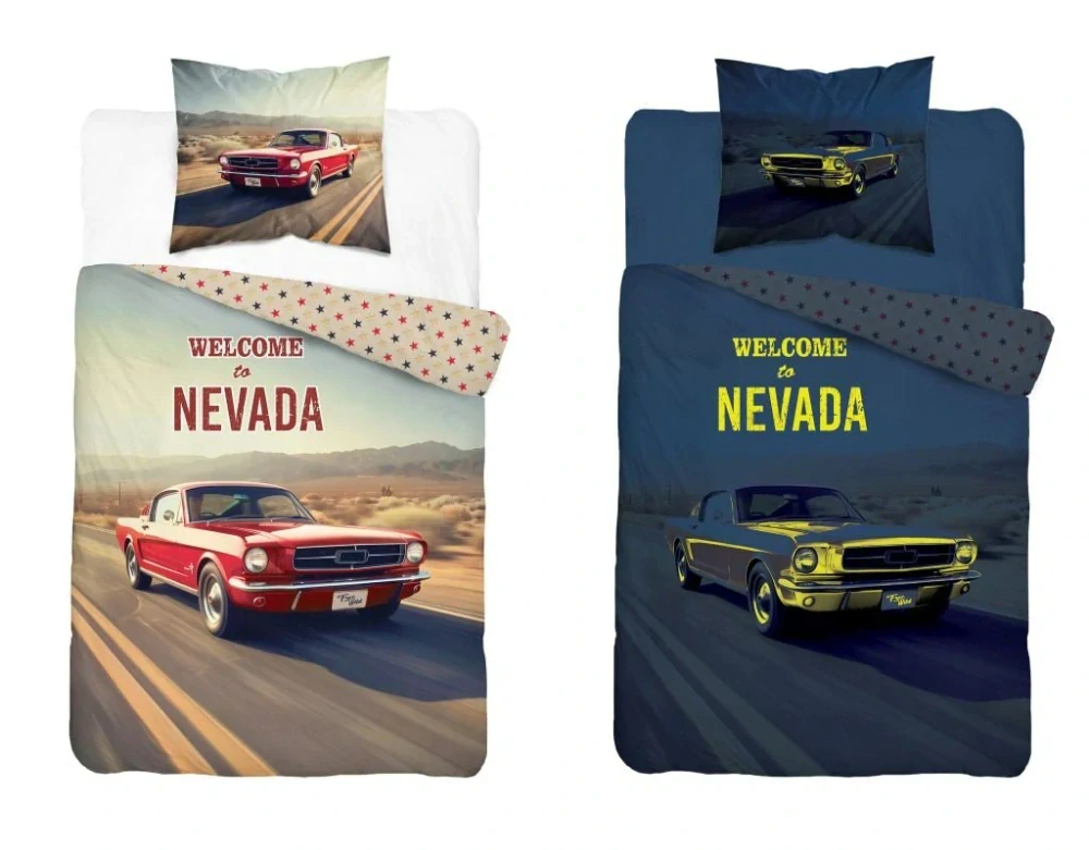 Svietiace obliečky MUSTANG – obojstranné, 100% bavlna 140×200 / 70×80 cm (NOVINKA 2026)