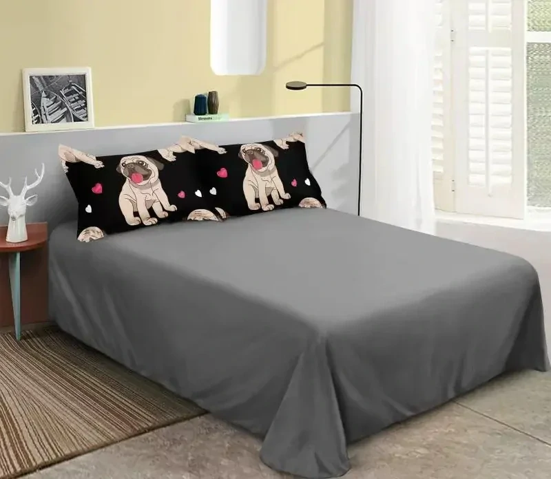 TOTÁLNY MASAKR CIEN - OBOJSTRANNÉ BAVLNENÉ OBLIEČKY - FRANCÚZSKE - 200x220cm - BULDOČEK BLACK + PROSTIERADLO ZADARMO -