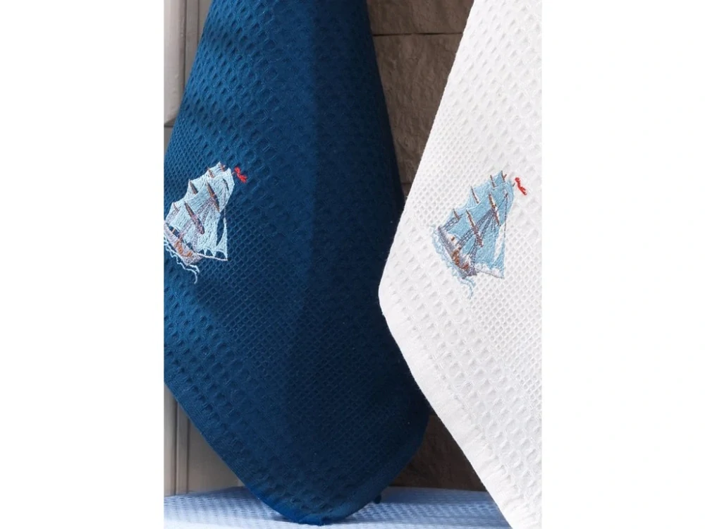  Dárková sada vaflových utěrek 3 ks - LODĚ