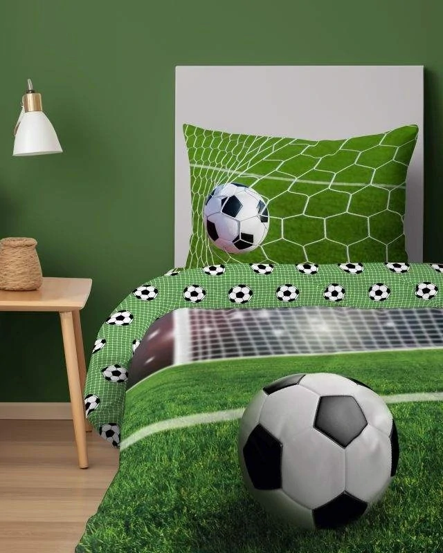 Novinka 2026 – Oboustranné bavlněné povlečení FOTBAL - přímý kop 140x200 / 70x80 cm – 100% bavlna