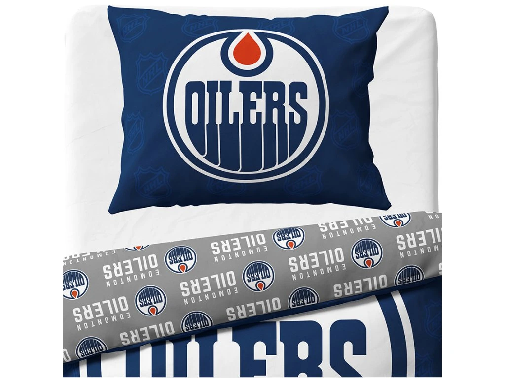 NOVINKA 2026 - Bavlnené obliečky NHL - Edmonton Oilers 140x200 / 70x90 cm