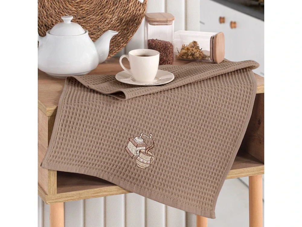  Dárková sada vaflových utěrek 3 ks - MLÝNEK NA KÁVU