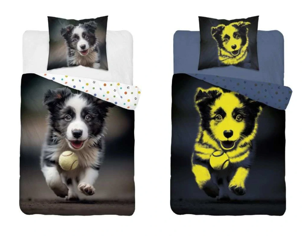 Svietiace obliečky ŠTEŇA S LOPŤOU – obojstranné, 100% bavlna 140×200 / 70×80 cm (NOVINKA 2026)