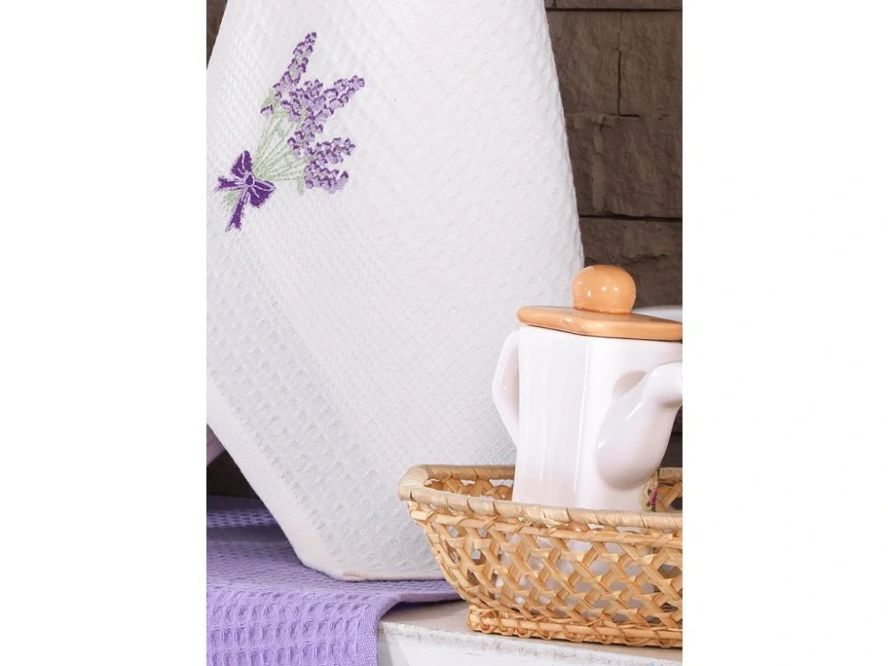  Dárková sada vaflových utěrek 3 ks - LEVANDULE